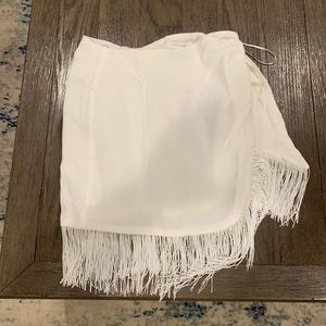 12th tribe white fringe skirt - never worn